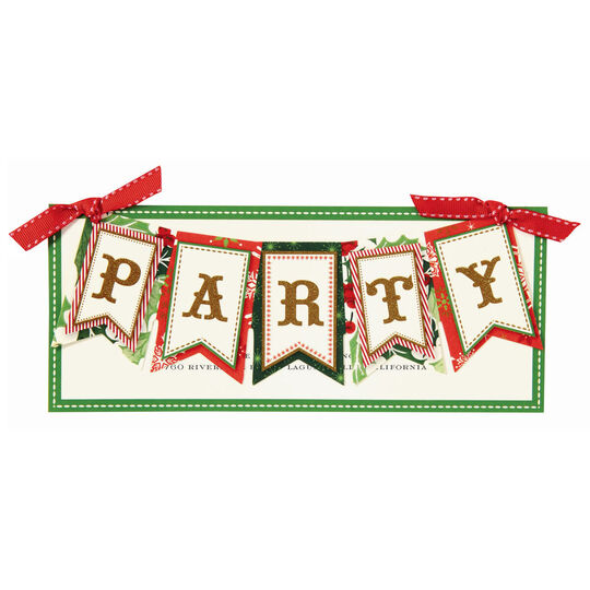 Christmas Twinkle Party Banner Die-cut Invitations